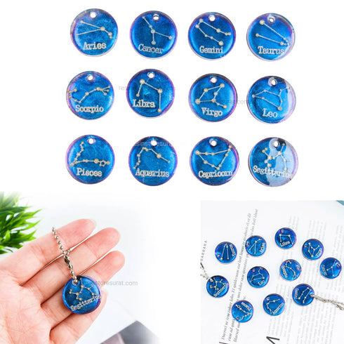 12 Cavity Zodiac Sign Pendant Mould